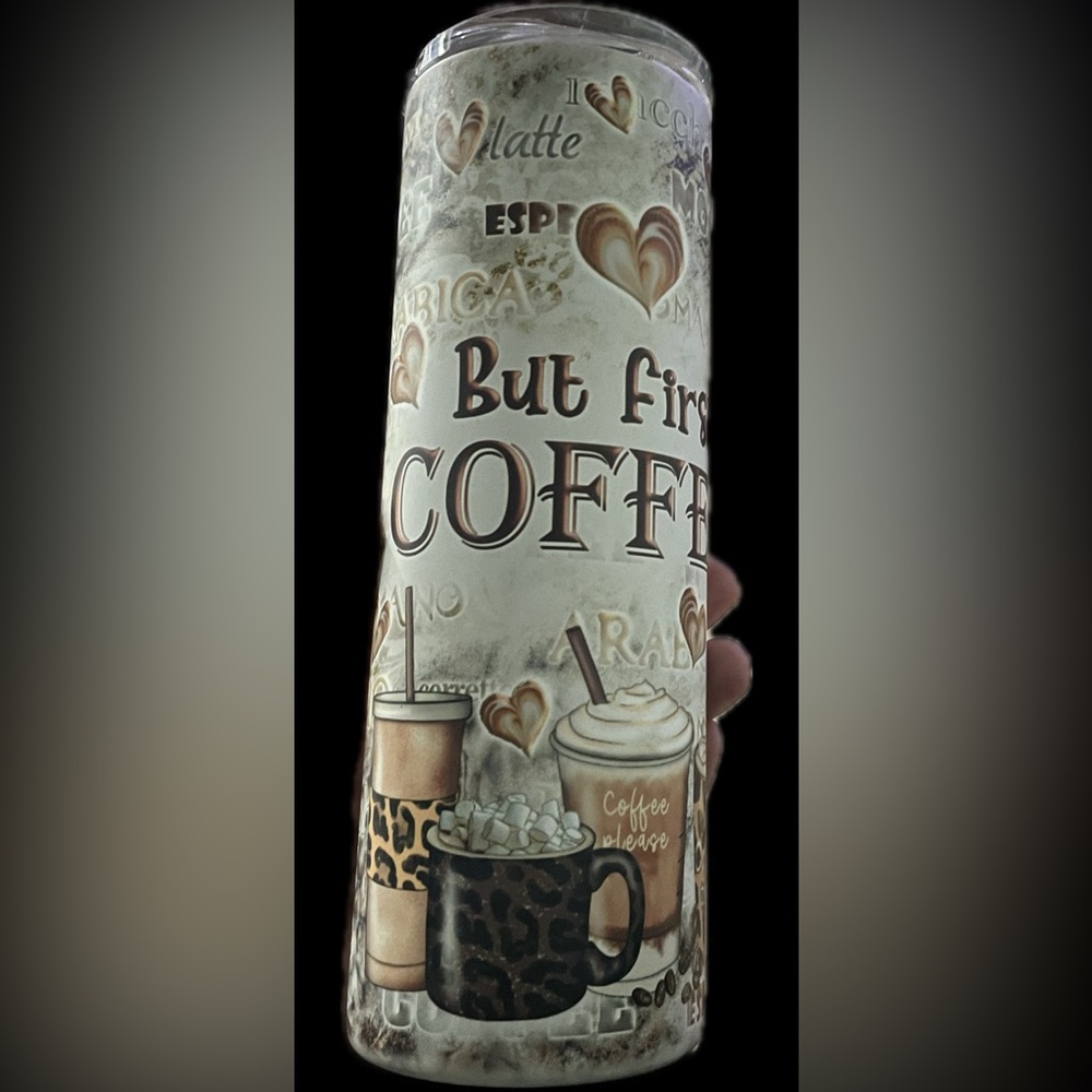 Coffee-Themed Ceramic Tumbler